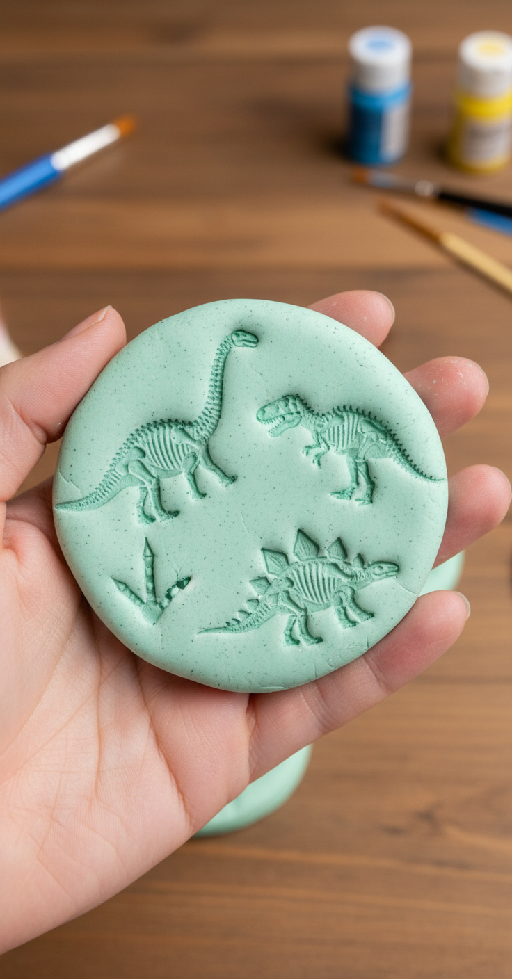 Salt Dough 'Dinosaur Fossil' Dig Excavation held in hand