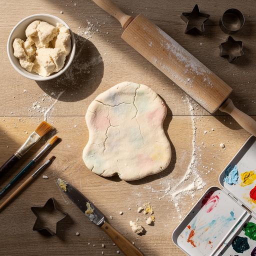Multiple Salt Dough Sculptures crafts from above