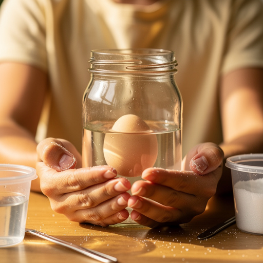 Floating Egg Density Challenge held in hand