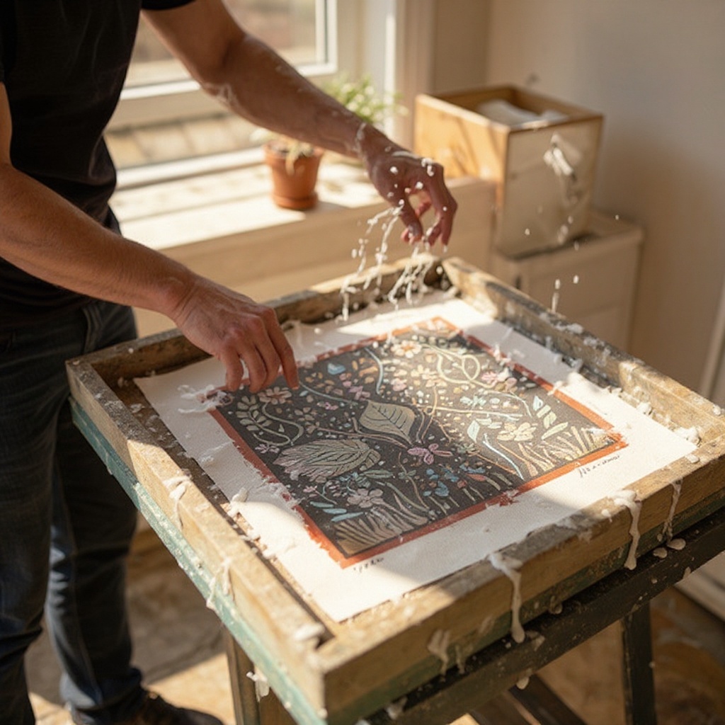 Step 4: Wash out the design: After exposure, gently rinse the screen under cool running 