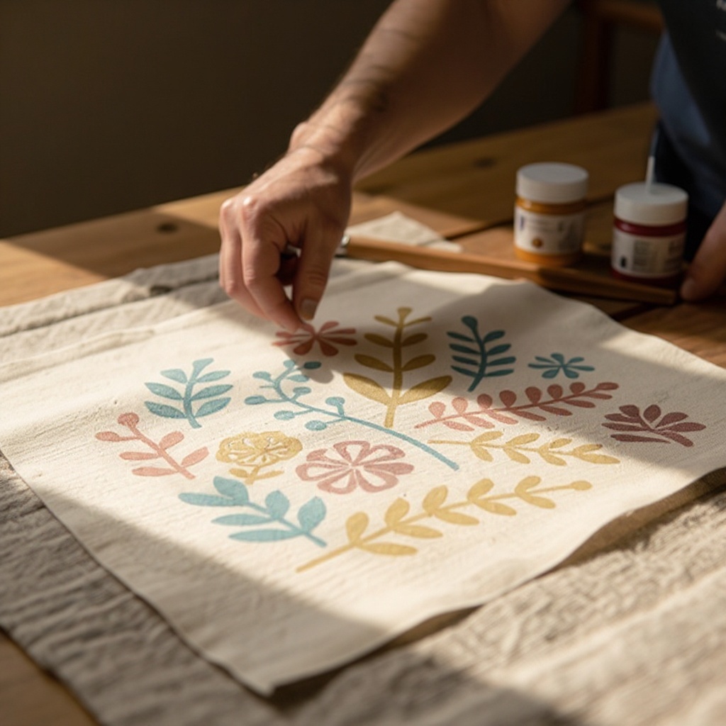 Step 6: Place a generous amount of fabric paint at the top edge of your stencil, directl