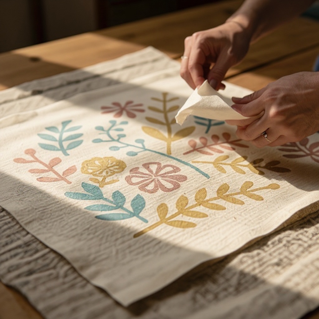 Step 8: Pull the paint down across the stencil in a smooth, consistent motion, ensuring 