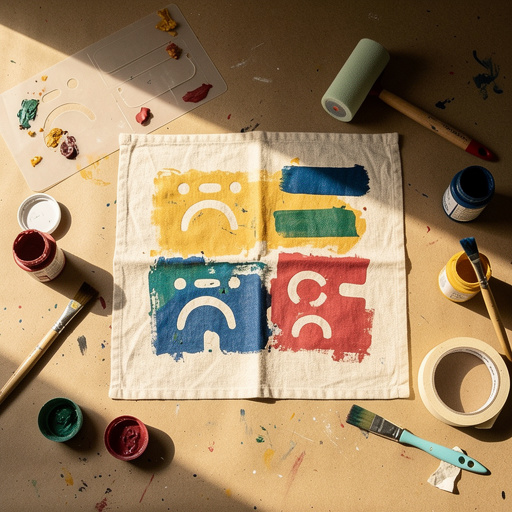 Multiple Fabric Paint Stencil Prints crafts from above