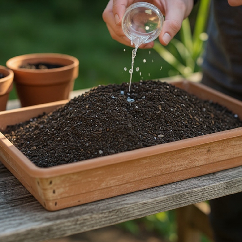 Step 6: Begin the initial dry mixing process by using a trowel, your hands, or a sturdy 