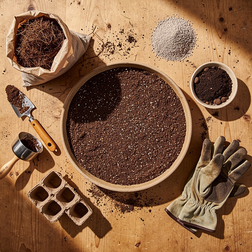 Multiple DIY Seed Starting Mix crafts from above