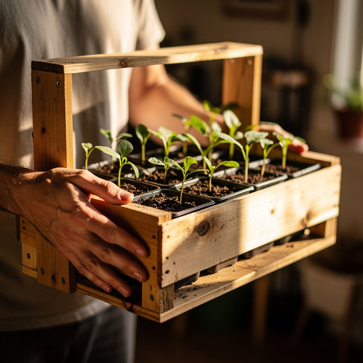 Indoor Seedling Grow Station held in hand