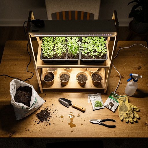 Multiple Indoor Seedling Grow Station crafts from above