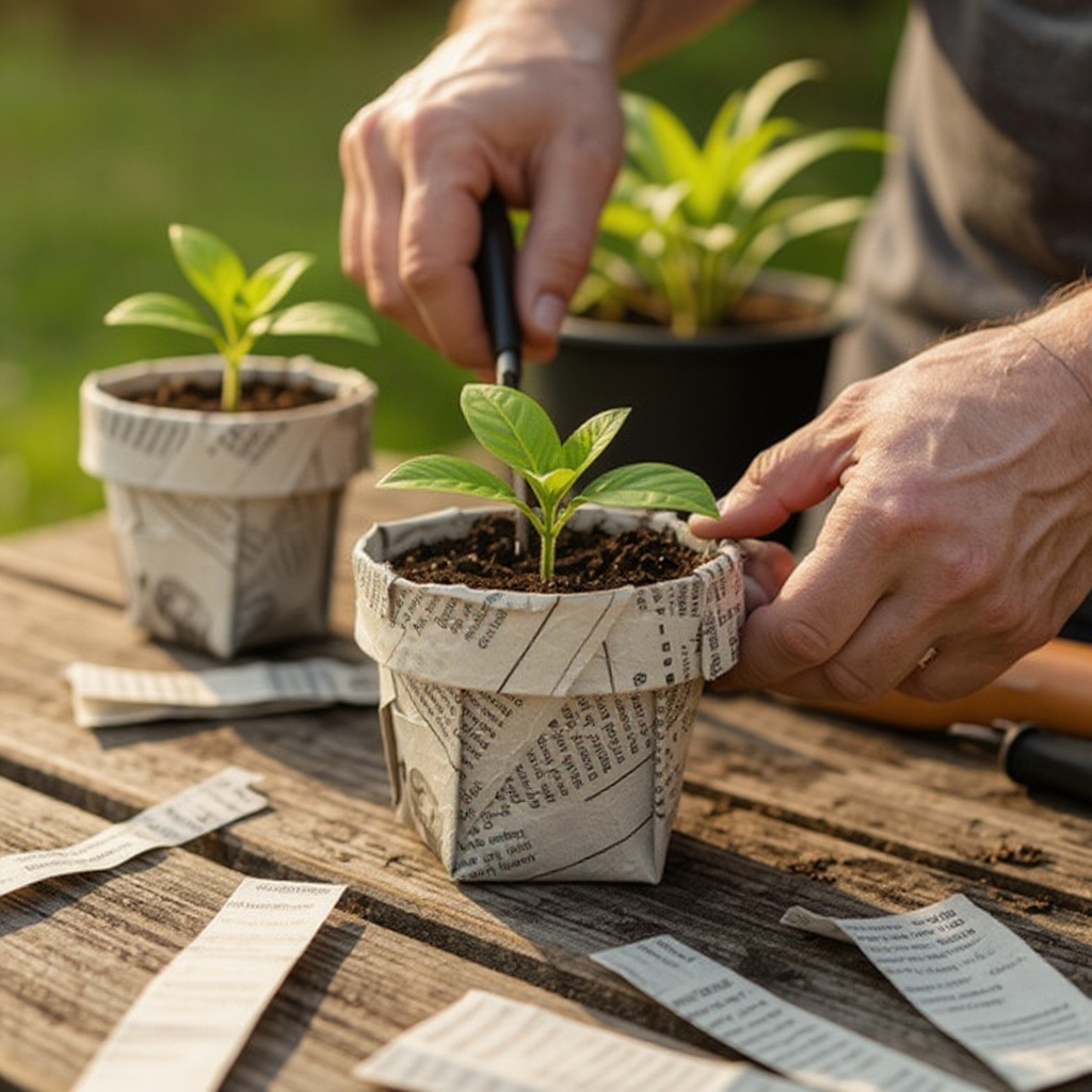 Step 1: Cut newspaper into strips approximately 4-6 inches wide and 12-18 inches long.