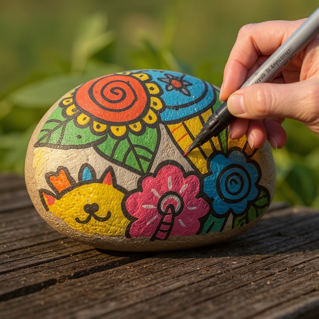 Step 5: Fill in larger areas with color, layering if desired. Allow each layer to dry sl