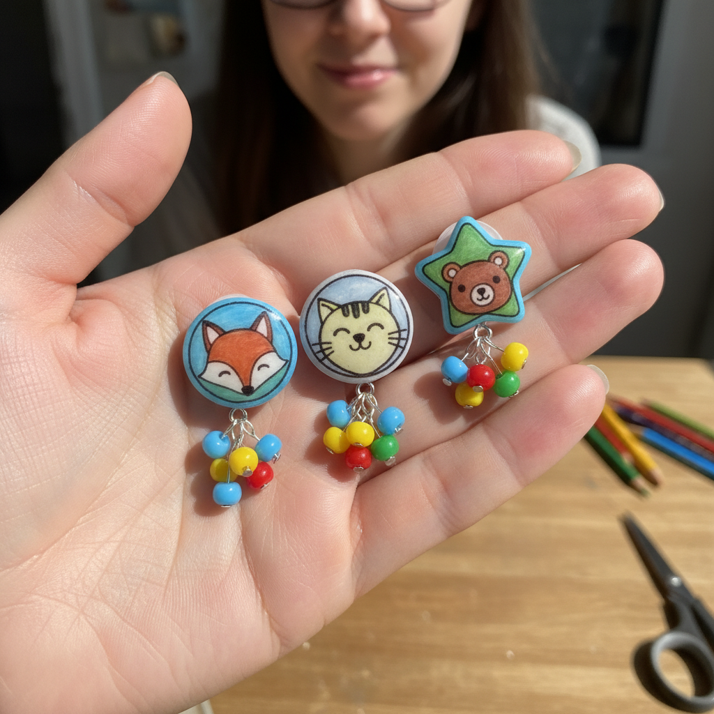 Shrink Plastic Charms for Crocs/Shoes held in hand