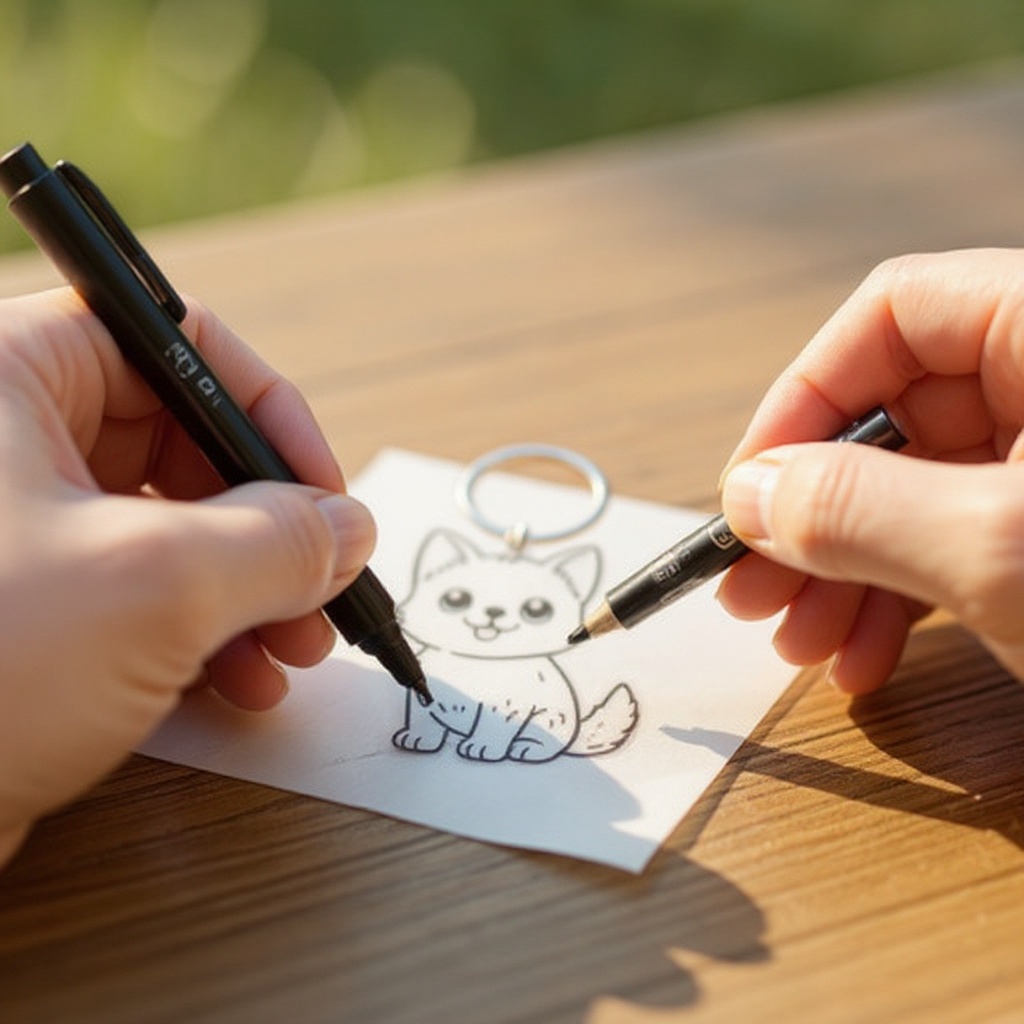 Step 2: Select a piece of shrink plastic and place it on a flat, stable surface. Using y