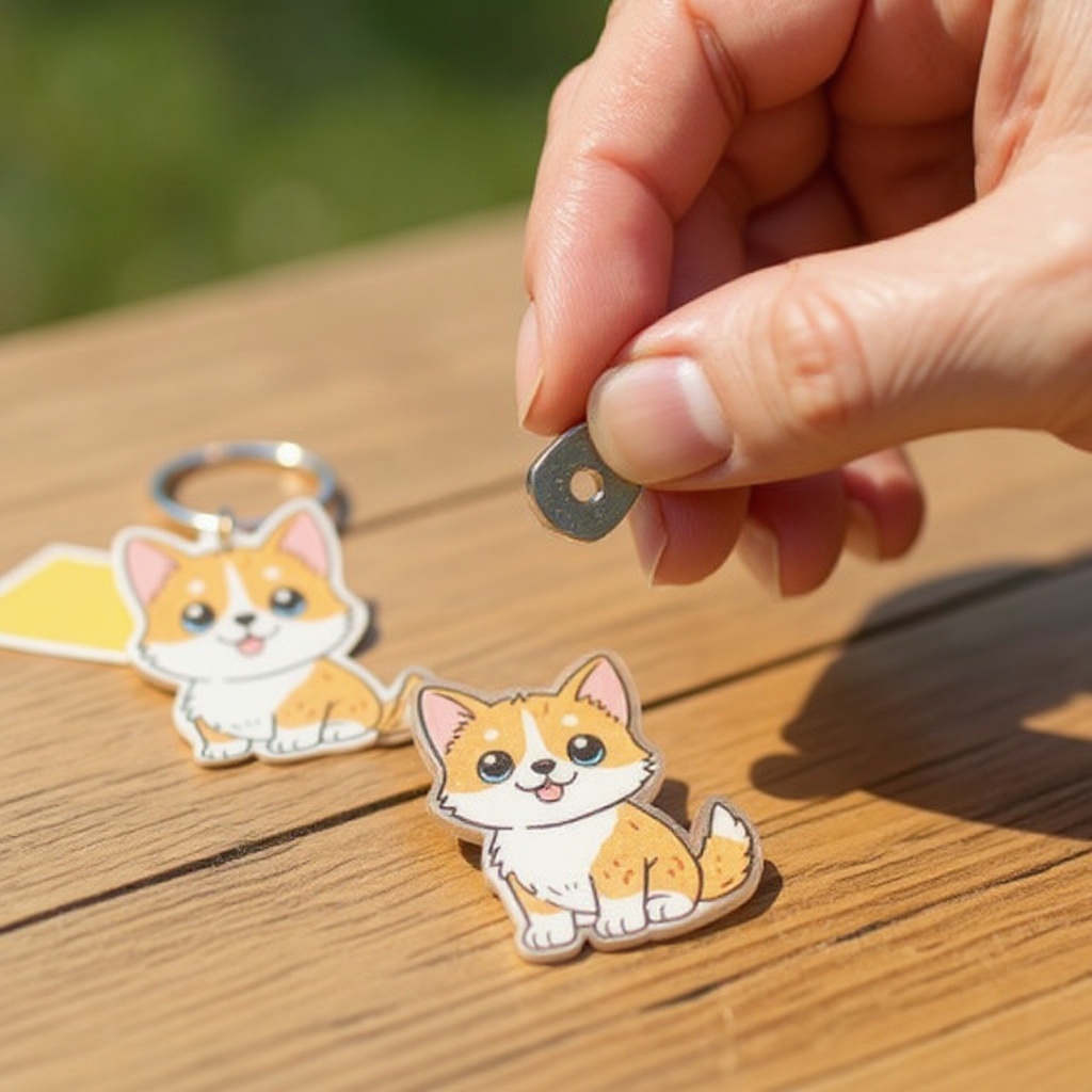 Step 6: Before baking, use your hole punch to create a hole near the top of your charm. 