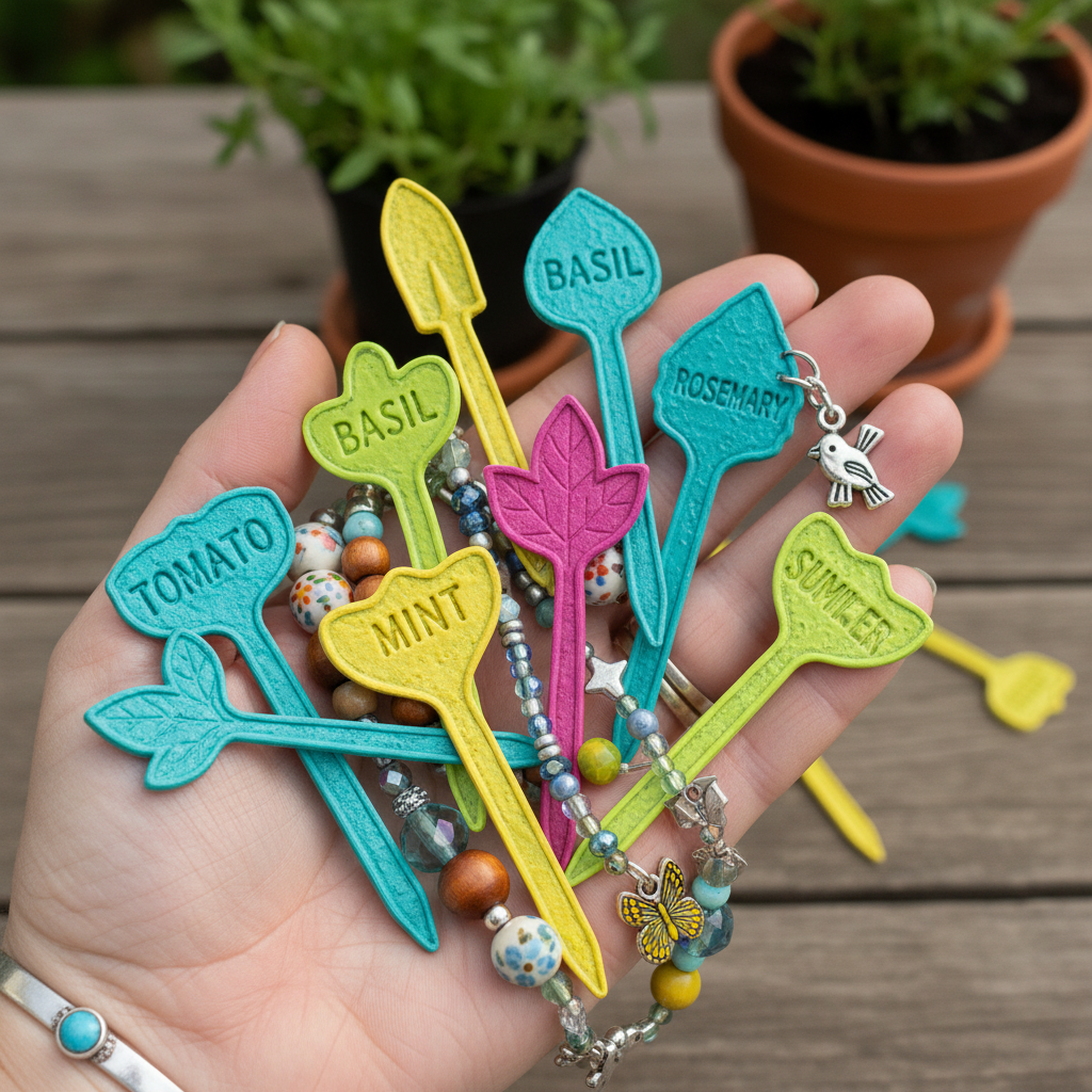 Shrink Plastic Plant Markers held in hand