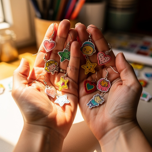 Shrink Plastic Charms & Jewelry held in hand
