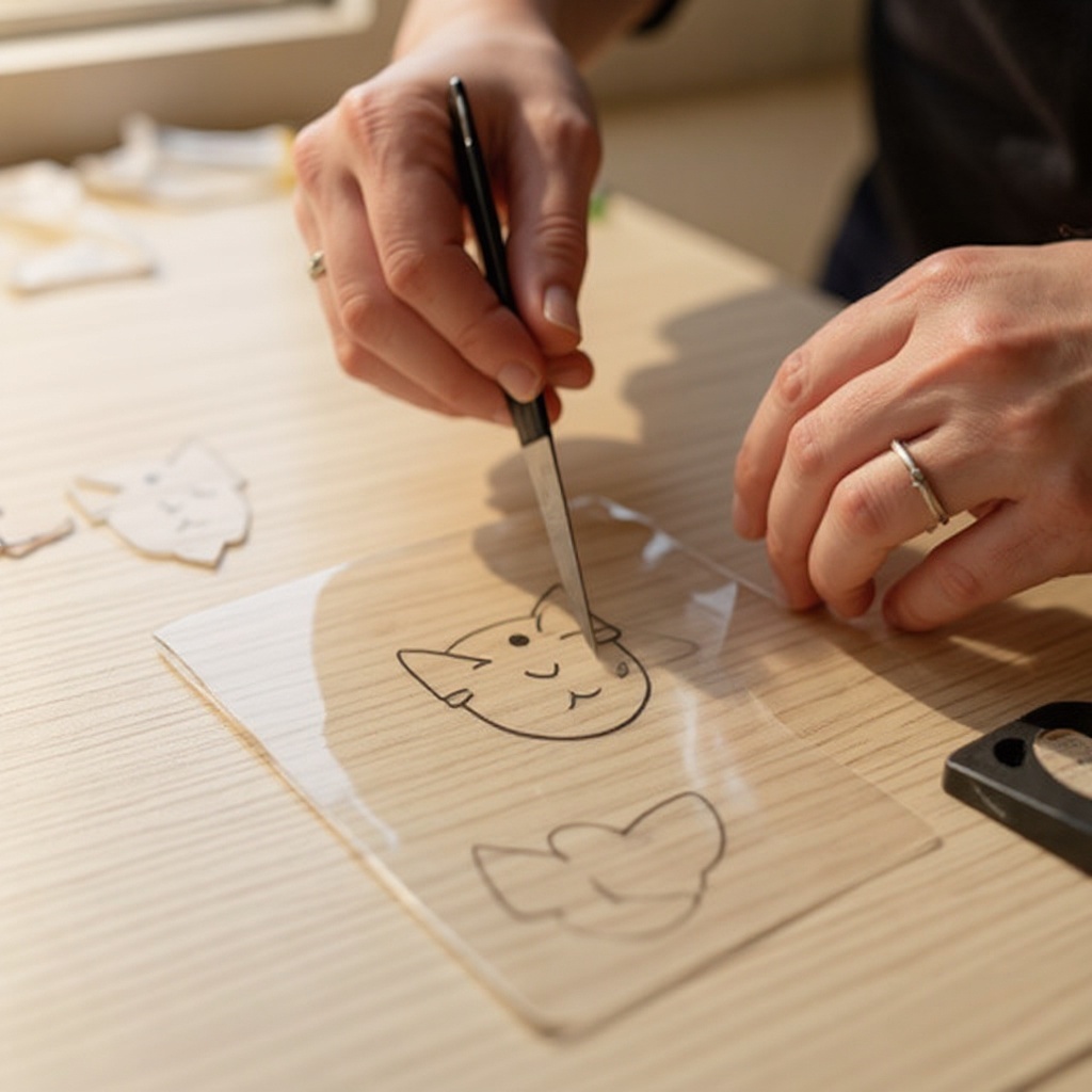 Step 3: Carefully cut out your design with scissors, staying close to the drawn lines. P