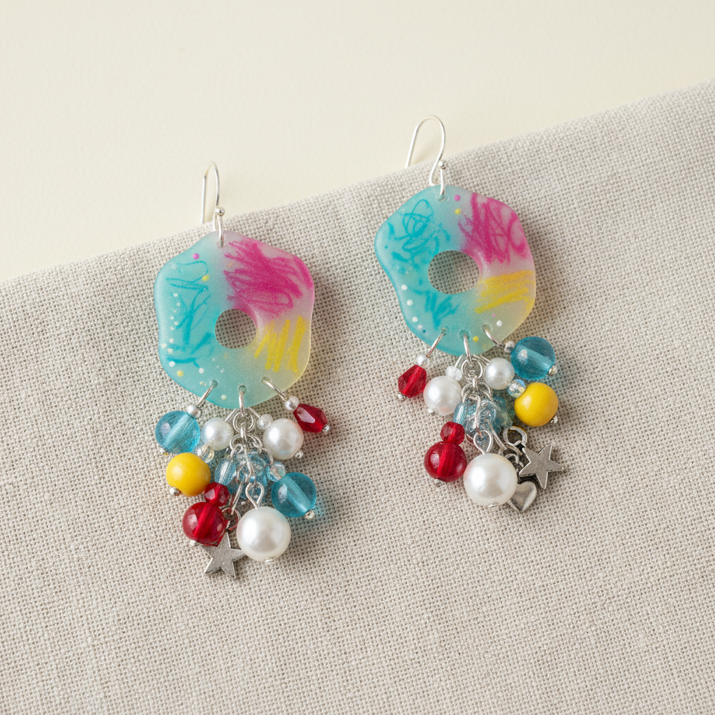 Shrink Plastic Statement Earrings