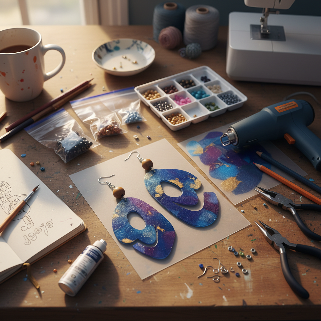 Multiple Shrink Plastic Statement Earrings crafts from above