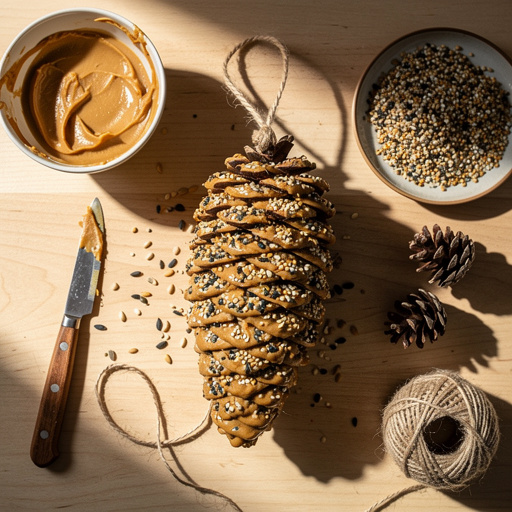 Multiple Pinecone Bird Feeder Craft crafts from above
