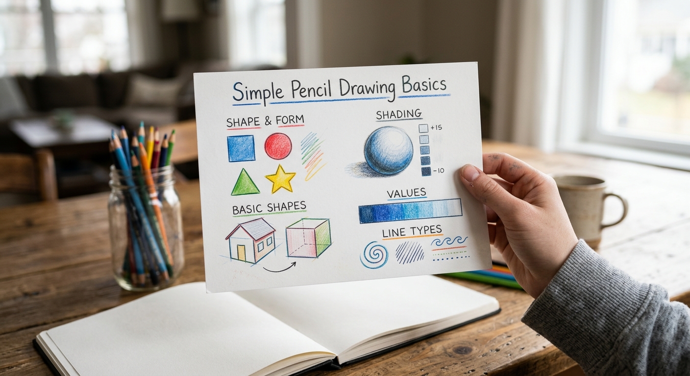 Simple Pencil Drawing Basics held in hand