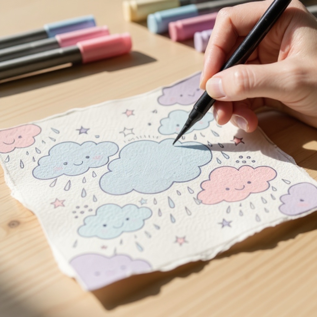 Step 3: Soften the edges of your cloud by drawing gentle, curved lines connecting the to