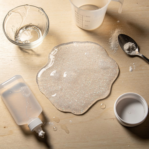 Multiple Sparkly Borax Slime Fun crafts from above