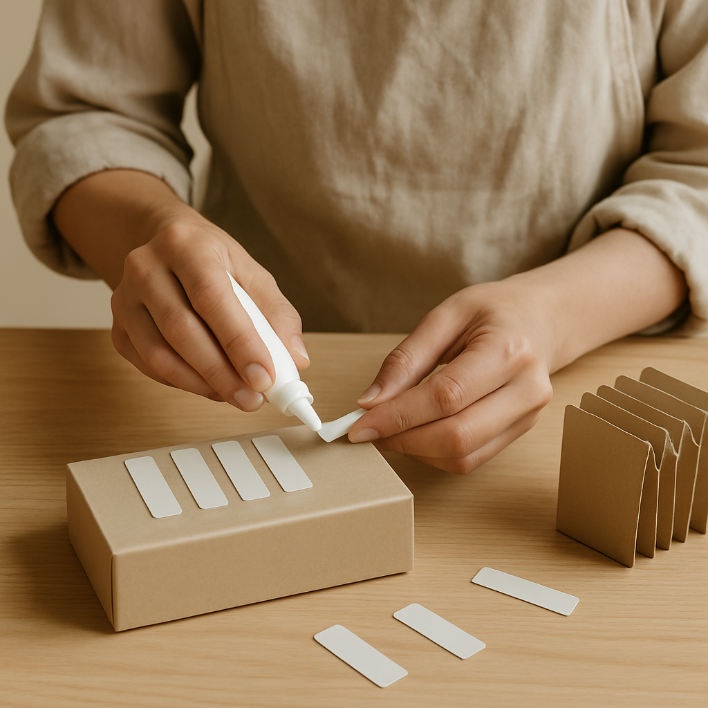 Step 9: Attach the keys: Glue or tape these 'keys' onto the top surface of one of the ca