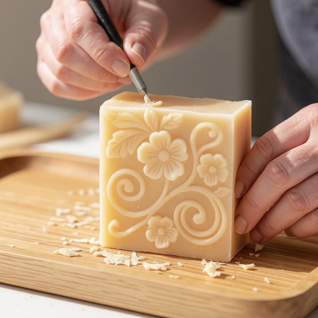 Step 8: Once the basic shape is carved, you can start adding details like lines or textu