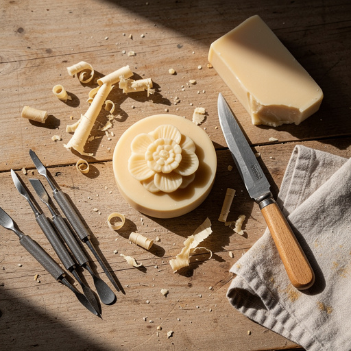 Multiple Carved Soap Sculptures crafts from above