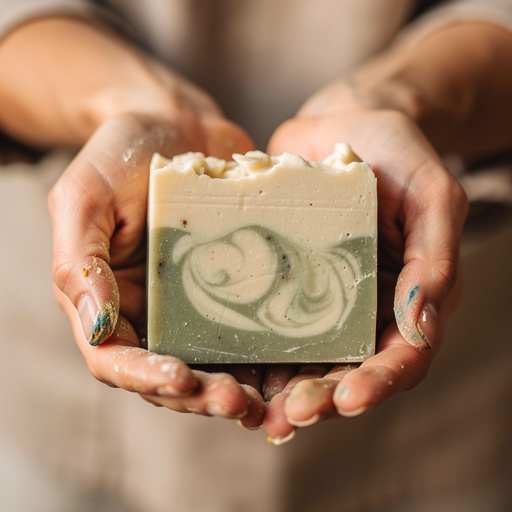 DIY Cold Process Soap held in hand