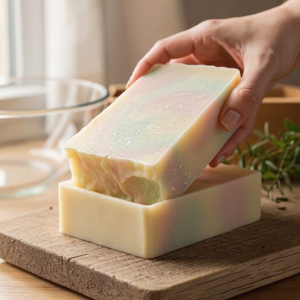 Step 13: **13. Insulate and Allow Saponification:** Cover the mold securely with a lid or