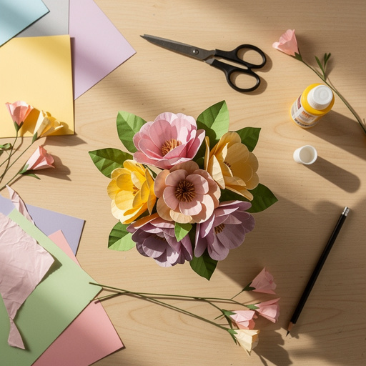 Multiple Paper Bloom Spring Flowers crafts from above