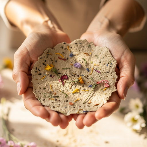 Spring Flower Seed Paper held in hand