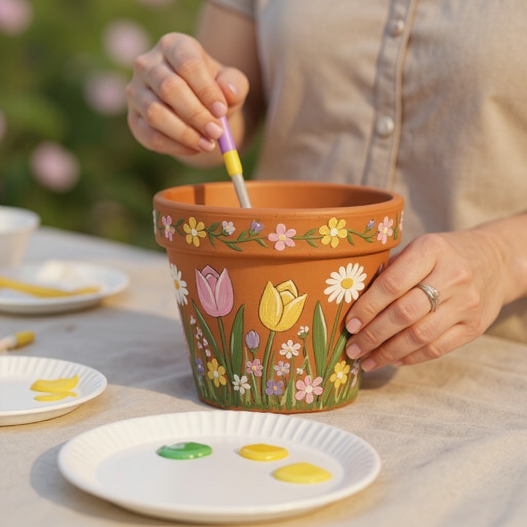 Step 3: Squeeze a small amount of each acrylic paint color onto a palette or a disposabl