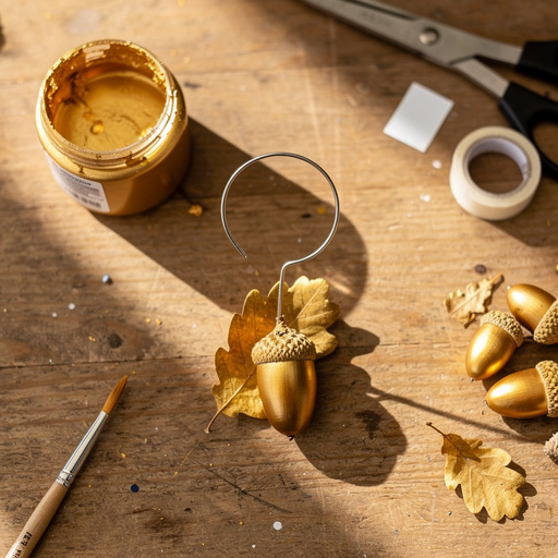 Multiple Gilded Acorn & Leaf Place Card Holders crafts from above