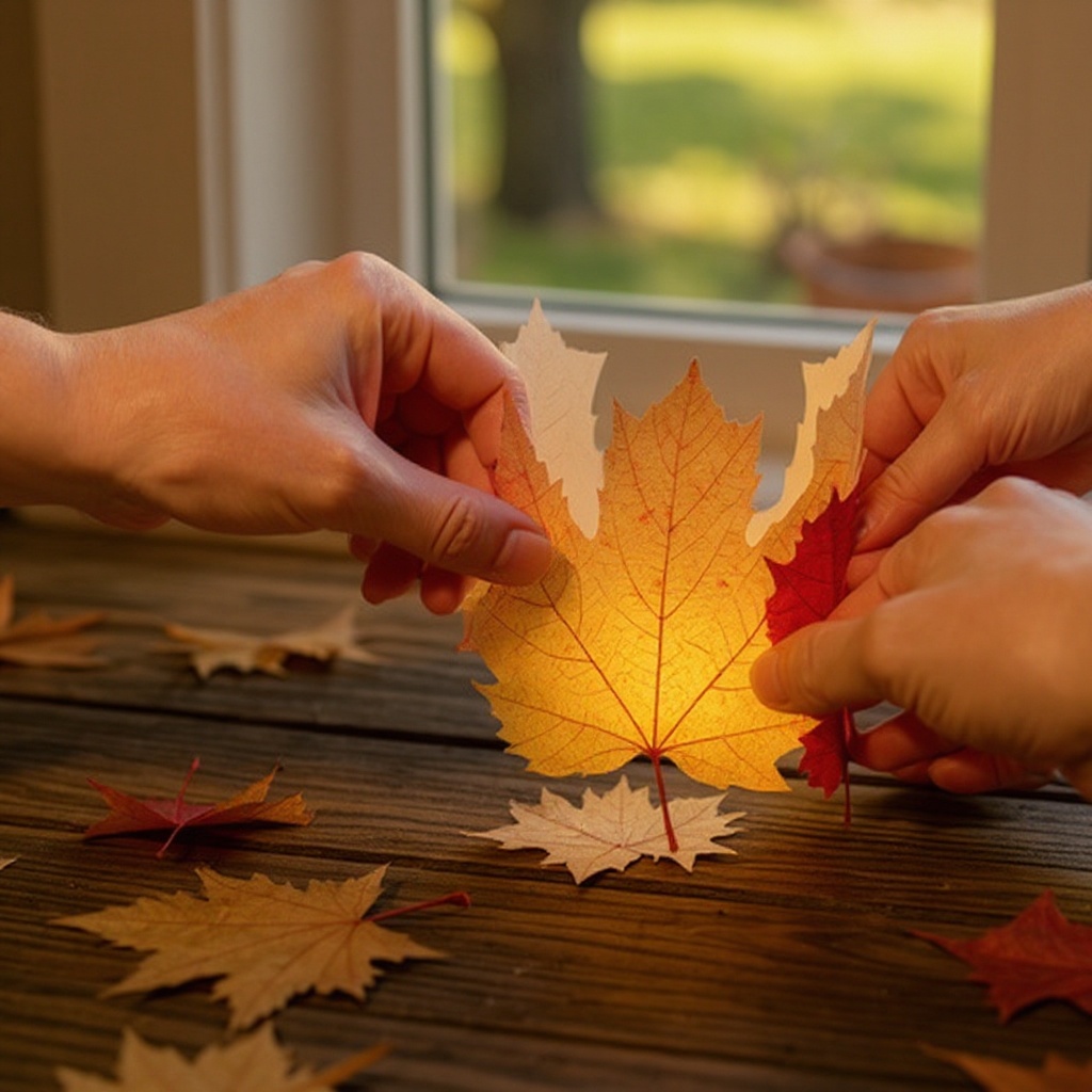 Step 3: **Step 3: Cut Out Each Leaf Shape.** Carefully cut out each printed leaf shape, 