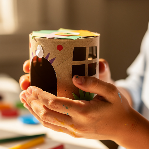 Cardboard Tube Critter Cages held in hand