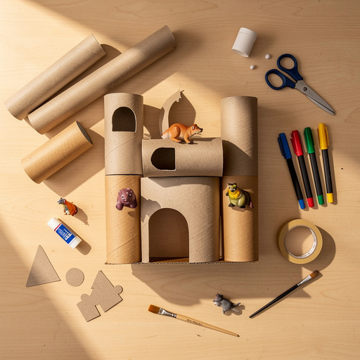 Multiple Cardboard Tube Critter Cages crafts from above