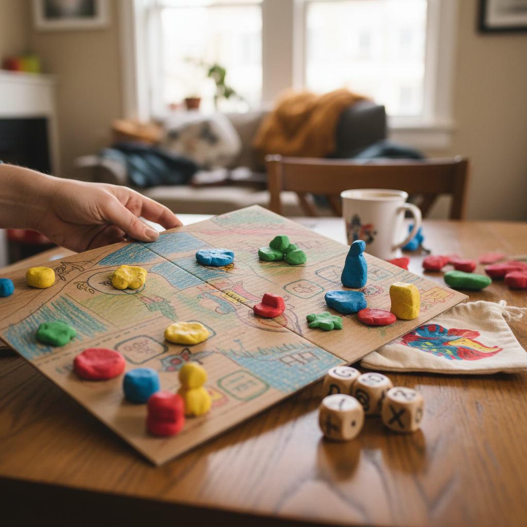 DIY Storytelling Board Game held in hand