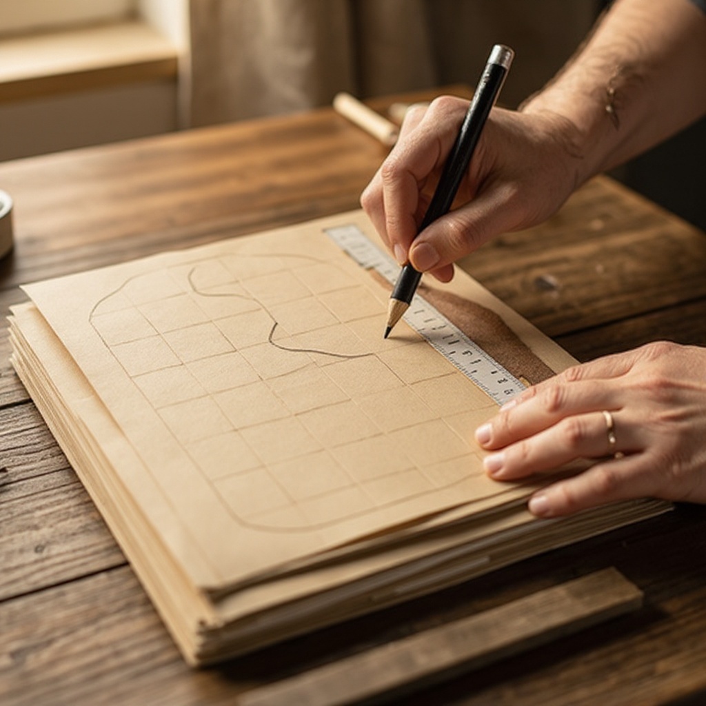 Step 1: Prepare your workspace by covering it with paper or plastic sheeting to protect 