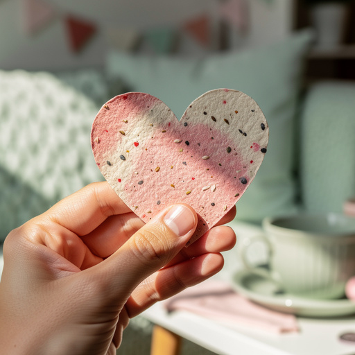 Heart-Shaped Seed Paper Valentines held in hand