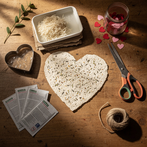 Multiple Heart-Shaped Seed Paper Valentines crafts from above