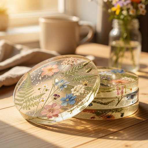 Pressed Flower Resin Coasters