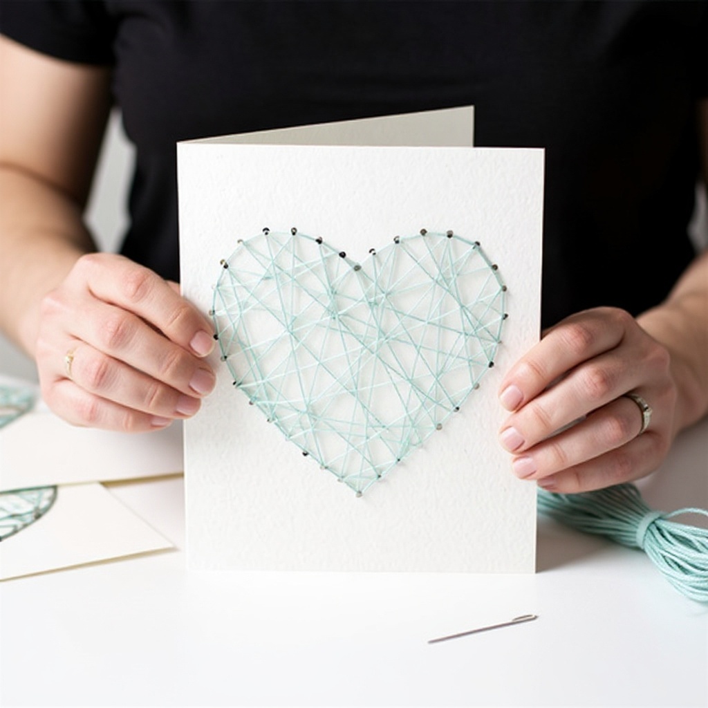 Step 1: Begin by preparing your card base. Take each sheet of 5x7 inch cardstock and fol