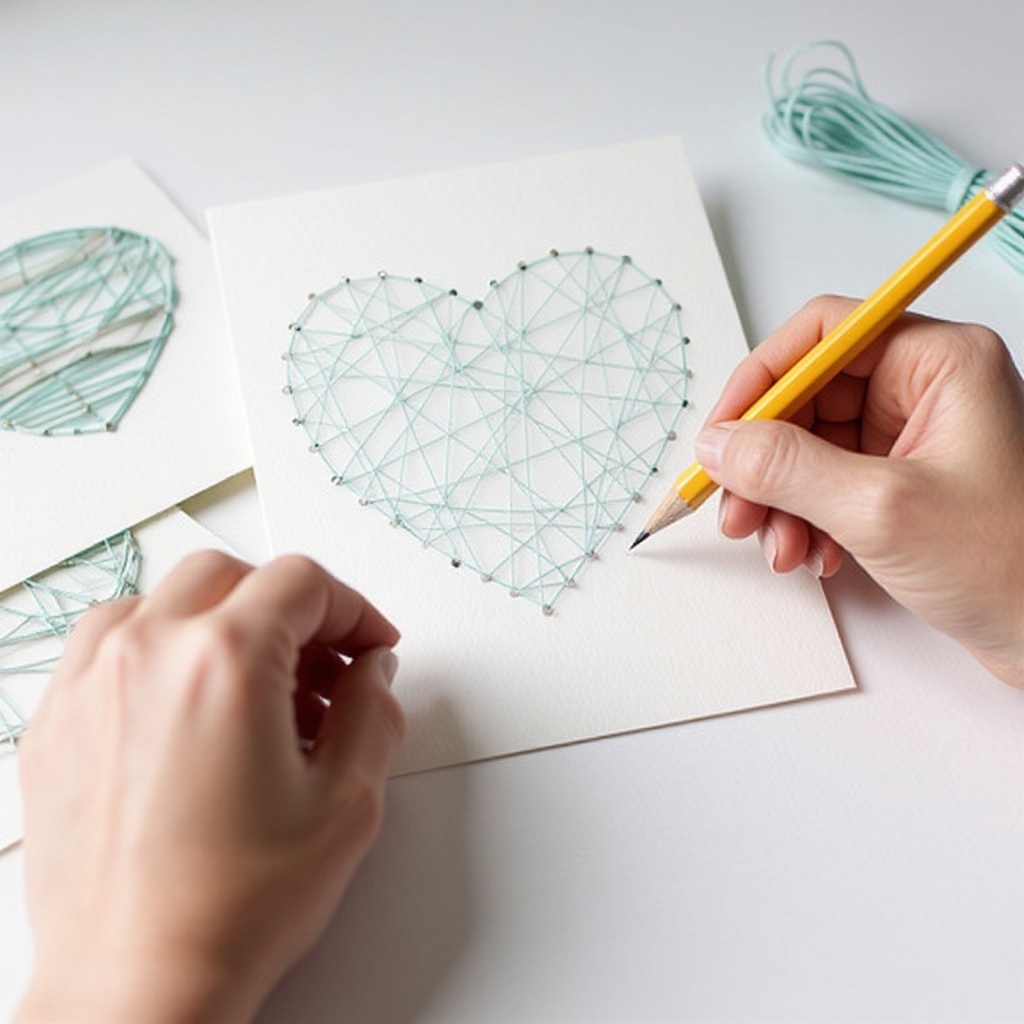 Step 3: Now, it's time to prepare for the string art. Using your ruler, carefully mark s