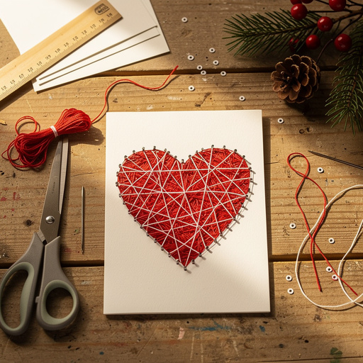 Multiple Heart String Art Cards crafts from above