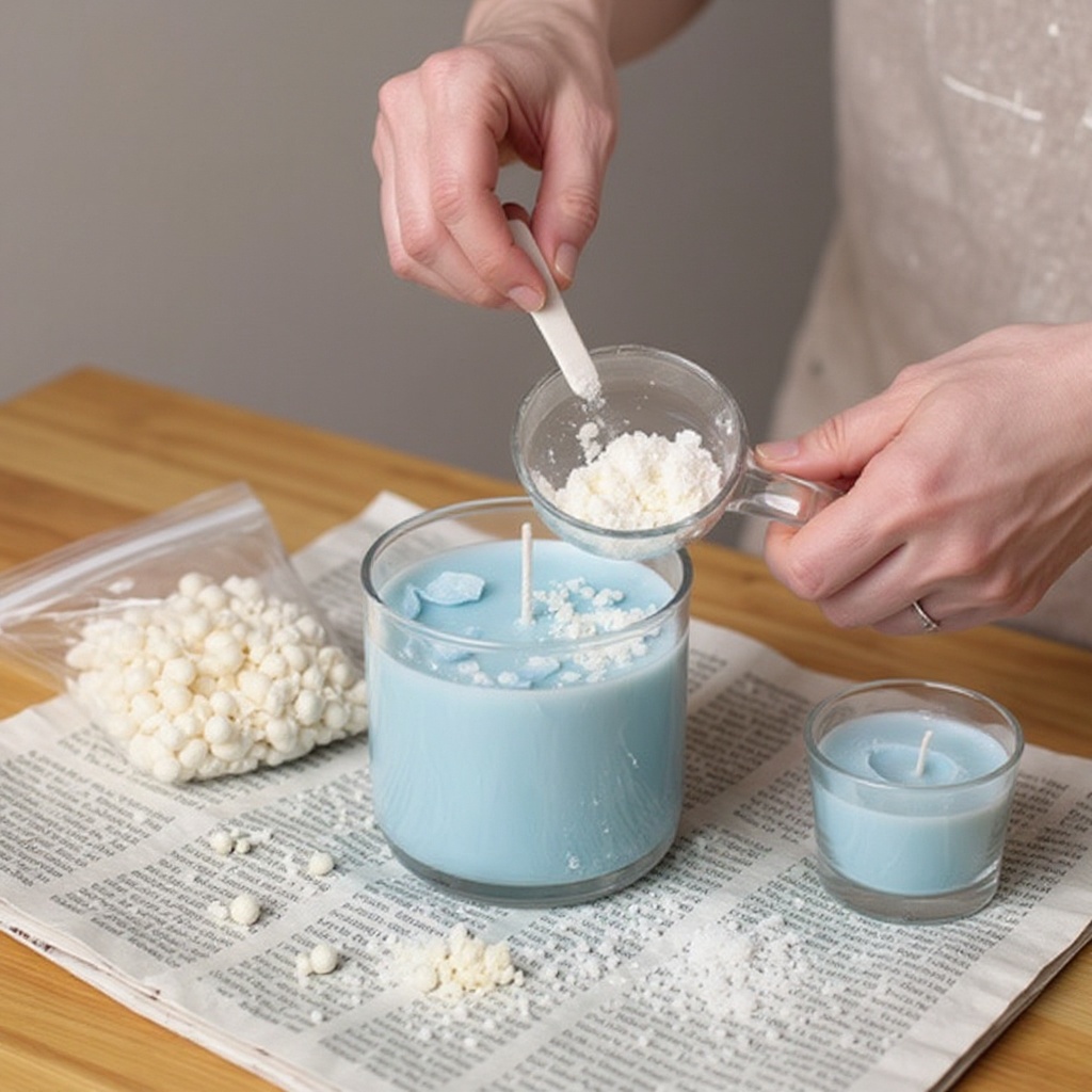 Step 2: Measure 1 lb (approximately 454 grams) of soy wax flakes using a scale for accur