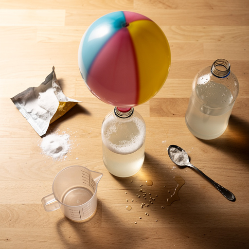 Multiple Balloon Inflating Science Fun crafts from above