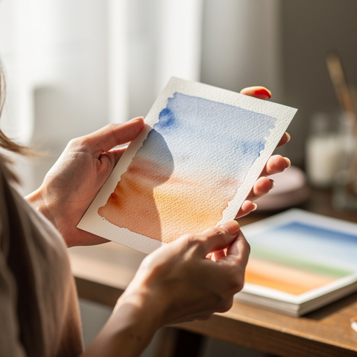 Simple Watercolor Wash Art held in hand