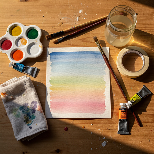 Multiple Simple Watercolor Wash Art crafts from above