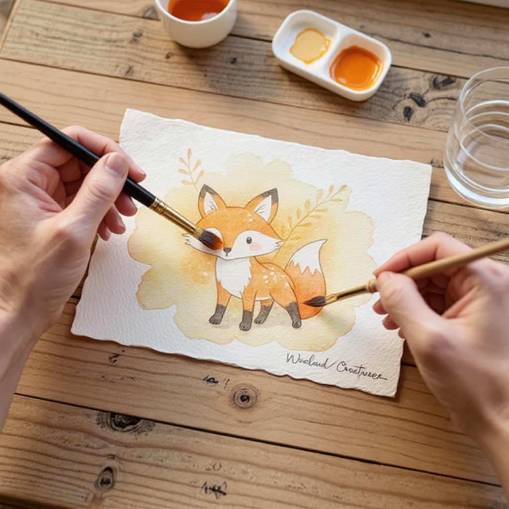 Step 3: Prepare your first color by dipping your largest brush (size 12) into clean wate